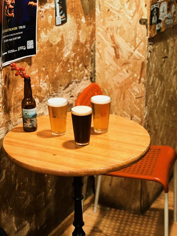 Georgian craft beer selection at SMA bar