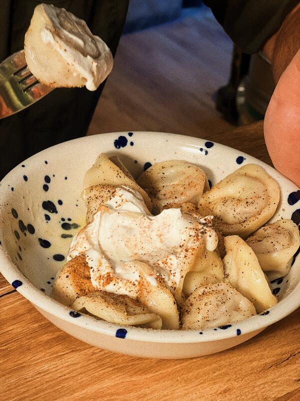 Comfort food pelmeni at SMA bar
